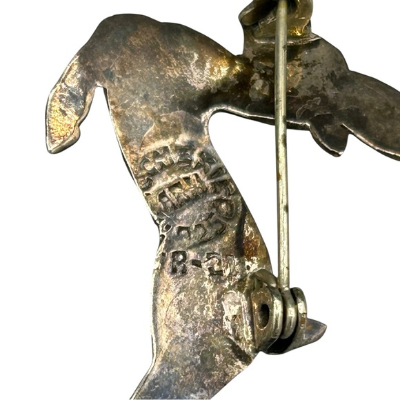 Mexico 925 Sterling Gazelle Abalone Inlay Brooch - Picture 7 of 8